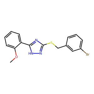3-[(3-bromophenyl)methylsulfanyl]-5-(2-methoxyphenyl)-1H-1,2,4-triazole structure