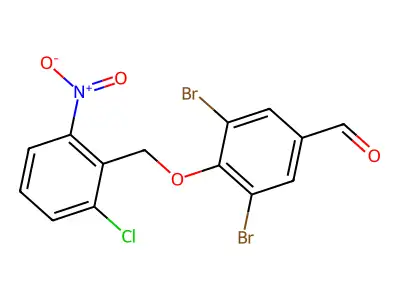 3,5-Dibromo-4-[(2-chloro-6-nitrobenzyl)oxy]benzaldehyde structure
