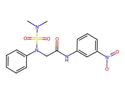 2-[N-(dimethylsulfamoyl)anilino]-N-(3-nitrophenyl)acetamide structure
