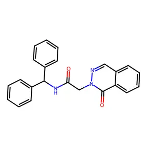 N-benzhydryl-2-(1-oxophthalazin-2-yl)acetamide structure