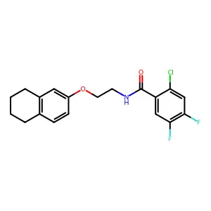 2-chloro-4,5-difluoro-N-[2-(5,6,7,8-tetrahydronaphthalen-2-yloxy)ethyl]benzamide structure