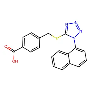 4-[(1-Naphthalen-1-yltetrazol-5-yl)sulfanylmethyl]benzoic acid structure