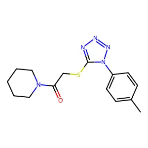 2-[1-(4-Methylphenyl)tetrazol-5-yl]sulfanyl-1-piperidin-1-ylethanone structure