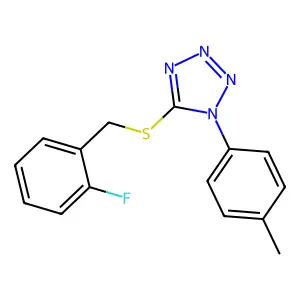 5-[(2-Fluorophenyl)methylsulfanyl]-1-(4-methylphenyl)tetrazole structure