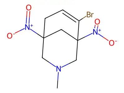 3-Azabicyclo[3.3.1]non-6-ene, 6-bromo-3-methyl-1,5-dinitro- structure