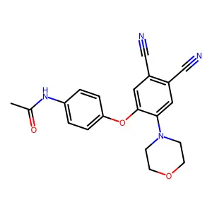 N-[4-(4,5-dicyano-2-morpholin-4-ylphenoxy)phenyl]acetamide structure