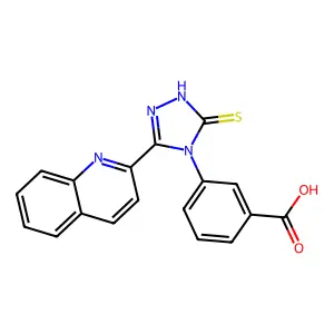3-(3-quinolin-2-yl-5-sulfanylidene-1H-1,2,4-triazol-4-yl)benzoic Acid structure