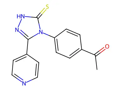 1-[4-(3-pyridin-4-yl-5-sulfanylidene-1H-1,2,4-triazol-4-yl)phenyl]ethanone structure