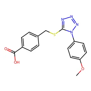 4-[[1-(4-Methoxyphenyl)tetrazol-5-yl]sulfanylmethyl]benzoic acid structure