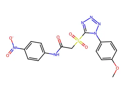 2-[1-(4-methoxyphenyl)tetrazol-5-yl]sulfonyl-N-(4-nitrophenyl)acetamide structure