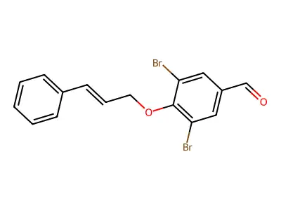 4-((2E)-3-phenylprop-2-enyloxy)-3,5-dibromobenzaldehyde structure