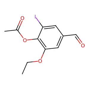 2-Ethoxy-4-formyl-6-iodophenyl acetate structure