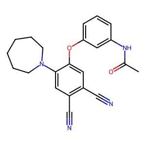 N-{3-[2-(1-azepanyl)-4,5-dicyanophenoxy]phenyl}acetamide structure