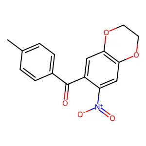 (7-Nitro-2,3-dihydrobenzo[b][1,4]dioxin-6-yl)(p-tolyl)methanone structure