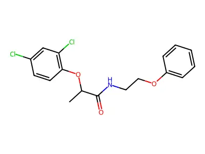 2-(2,4-dichlorophenoxy)-N-(2-phenoxyethyl)propanamide structure