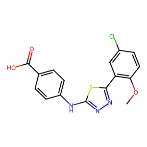 4-[[5-(5-Chloro-2-methoxyphenyl)-1,3,4-thiadiazol-2-yl]amino]benzoic acid structure