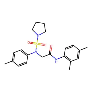 N-(2,4-dimethylphenyl)-2-(4-methyl-N-pyrrolidin-1-ylsulfonylanilino)acetamide structure