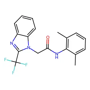 N-(2,6-dimethylphenyl)-2-[2-(trifluoromethyl)benzimidazol-1-yl]acetamide structure
