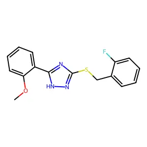 3-[(2-fluorophenyl)methylsulfanyl]-5-(2-methoxyphenyl)-1H-1,2,4-triazole structure