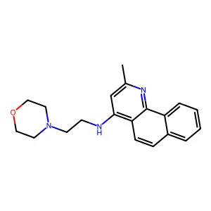 2-methyl-N-(2-morpholin-4-ylethyl)benzo[h]quinolin-4-amine structure