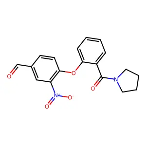 3-Nitro-4-[2-(pyrrolidinylcarbonyl)phenoxy]benzaldehyde structure