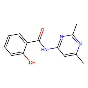 N-(2,6-dimethylpyrimidin-4-yl)-2-hydroxybenzamide structure