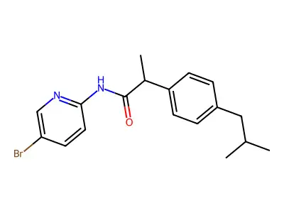 N-(5-bromopyridin-2-yl)-2-[4-(2-methylpropyl)phenyl]propanamide structure