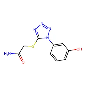 2-[1-(3-Hydroxyphenyl)tetrazol-5-yl]sulfanylacetamide structure