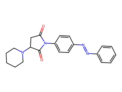 1-[4-(Phenyldiazenyl)phenyl]-3-piperidylazolidine-2,5-dione structure