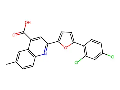 2-[5-(2,4-Dichlorophenyl)furan-2-yl]-6-methylquinoline-4-carboxylic acid structure