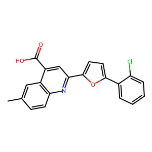 2-[5-(2-Chlorophenyl)furan-2-yl]-6-methylquinoline-4-carboxylic acid structure