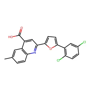 2-[5-(2,5-Dichlorophenyl)furan-2-yl]-6-methylquinoline-4-carboxylic acid structure