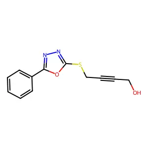 4-[(5-Phenyl-1,3,4-oxadiazol-2-yl)sulfanyl]but-2-yn-1-ol structure