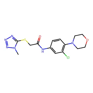 N-(3-chloro-4-morpholin-4-ylphenyl)-2-(1-methyltetrazol-5-yl)sulfanylacetamide structure