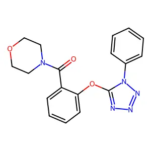 Morpholin-4-yl-[2-(1-phenyltetrazol-5-yl)oxyphenyl]methanone structure
