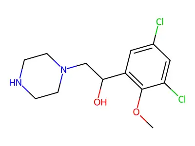 I+/--(3,5-Dichloro-2-methoxyphenyl)-1-piperazineethanol structure