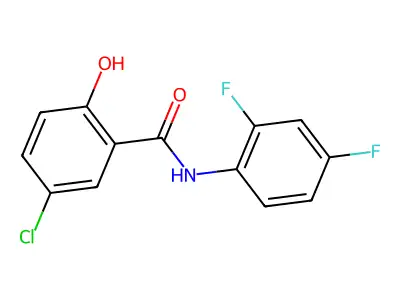 Benzamide, 5-chloro-N-(2,4-difluorophenyl)-2-hydroxy- structure
