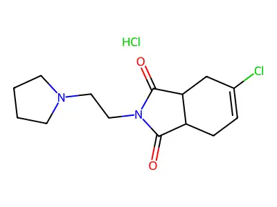 5-chloro-2-(2-pyrrolidin-1-ylethyl)-3a,4,7,7a-tetrahydroisoindole-1,3-dione Hydrochloride structure