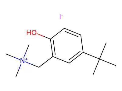 (5-Tert-butyl-2-hydroxyphenyl)methyl-trimethylazanium iodide structure