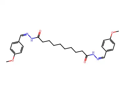 N,N'-bis[(4-methoxyphenyl)methylideneamino]decanediamide structure