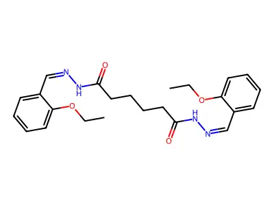 N,N'-bis[(2-ethoxyphenyl)methylideneamino]hexanediamide structure