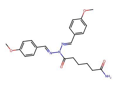 N,N'-bis[(4-methoxyphenyl)methylideneamino]hexanediamide structure