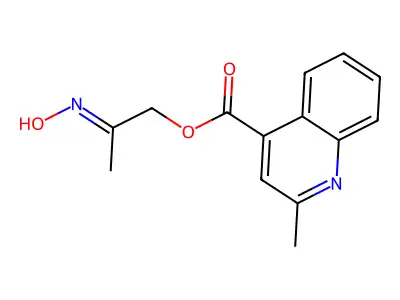 2-Hydroxyiminopropyl 2-methylquinoline-4-carboxylate structure