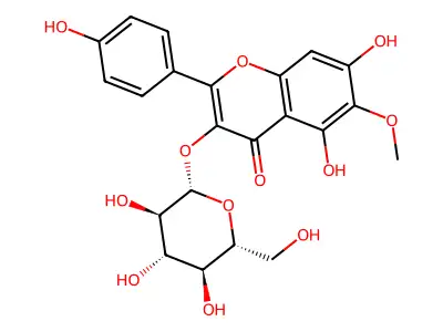 6-Methoxykaempferol 3-glucoside structure