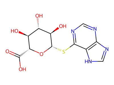 Purin-6-yl 1-thio-beta-glucopyranosiduronic acid structure