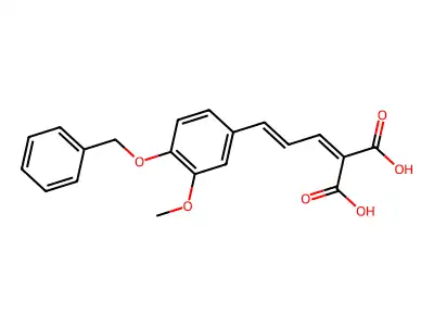 2-[3-(3-Methoxy-4-phenylmethoxyphenyl)prop-2-enylidene]propanedioic acid structure
