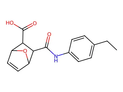 2-[(4-Ethylphenyl)carbamoyl]-7-oxabicyclo[2.2.1]hept-5-ene-3-carboxylic acid structure
