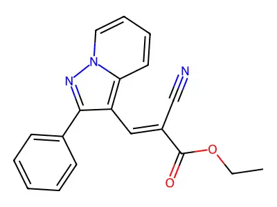 Ethyl 2-cyano-3-(2-phenylpyrazolo[1,5-a]pyridin-3-yl)prop-2-enoate structure