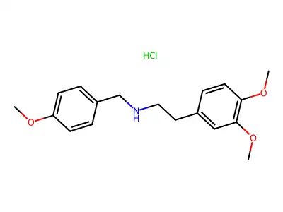 Benzeneethanamine, 3,4-dimethoxy-N-((4-methoxyphenyl)methyl)-, hydrochloride structure