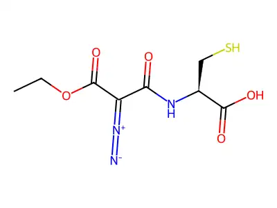 N-(1-Carboxy-2-thiolethyl)diazomalonamic ethyl ester structure